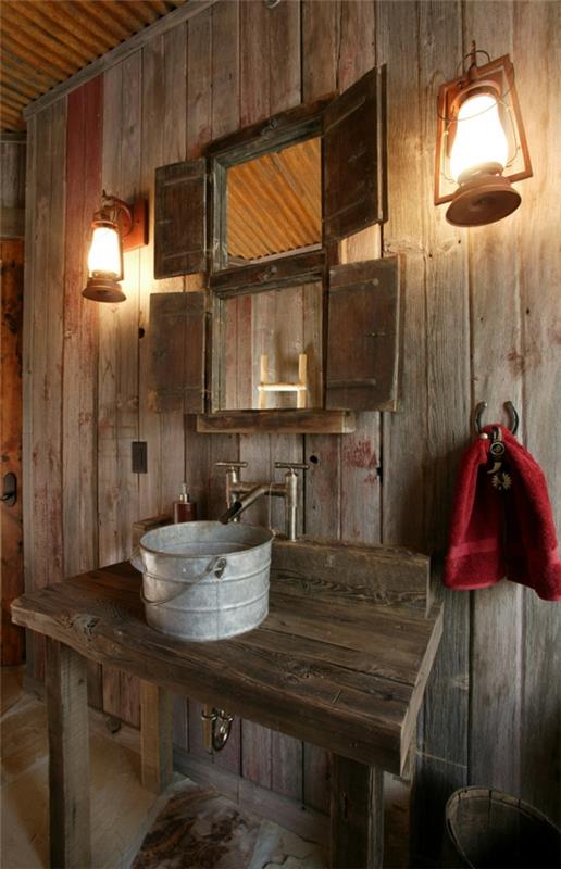αξεσουάρ υφασμάτινο ξύλο μπάνιο κόκκινο