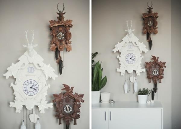 ξύλινο ρολόι κούκου χτίστε μόνοι σας ιδέες διακόσμησης τοίχων
