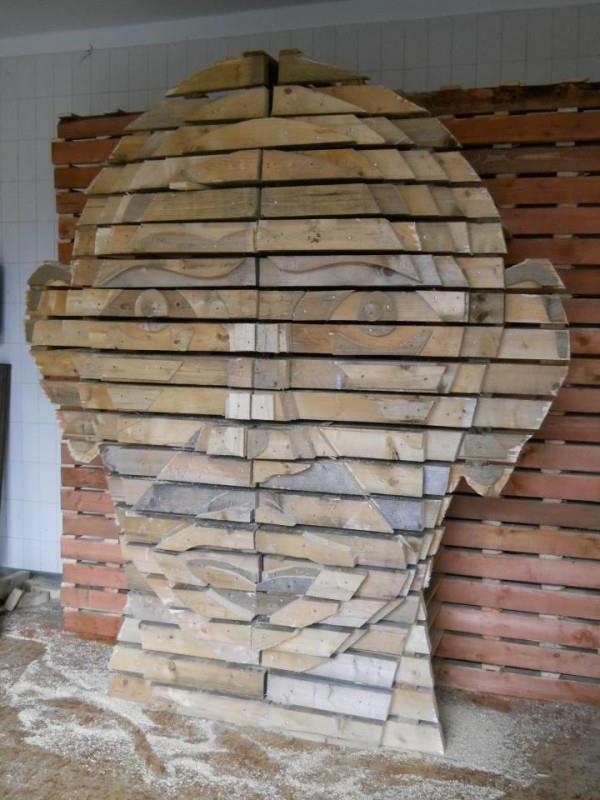 έπιπλα από ξύλινες παλέτες κάντε το μόνοι σας DIY ιδέες καλλιτεχνικά κεφάλι