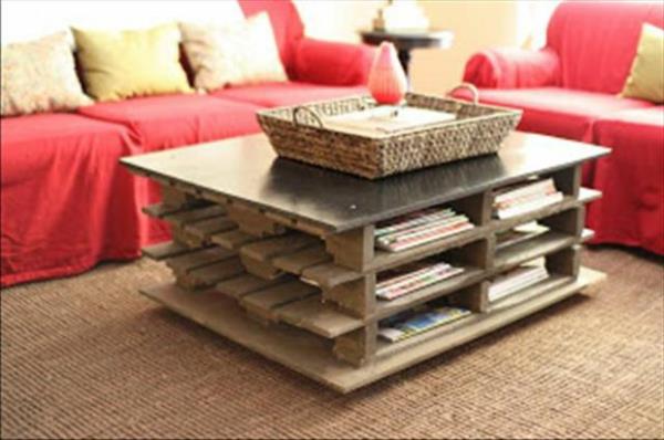 έπιπλα από ξύλο παλέτας κάντε το μόνοι σας DIY ιδέες τραπεζάκι σαλονιού