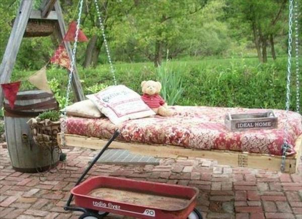 ξύλινα έπιπλα από παλέτες κάντε το μόνοι σας DIY ιδέες κήπου