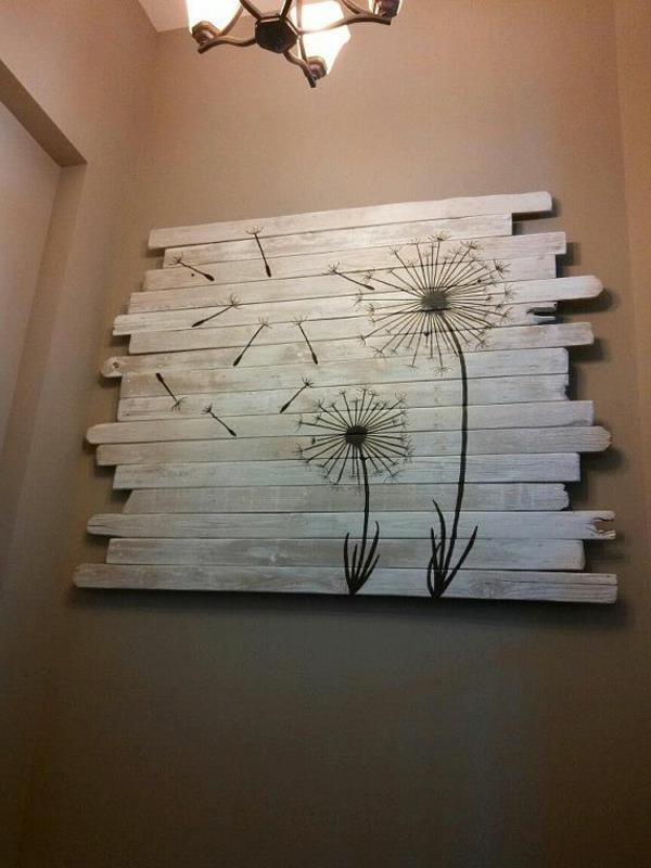 έπιπλα από ξύλινες παλέτες κάντε το μόνοι σας DIY ιδέες τοίχου