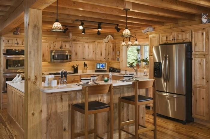 ξύλινη κουζίνα άνετη εξοχή κουζίνα κουζίνα νησί μεγάλη επιφάνεια εργασίας