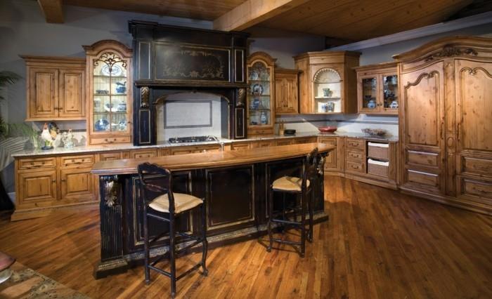 ξύλινη κουζίνα εξοχική κουζίνα σκοτεινή κουζίνα vintage εμφάνιση