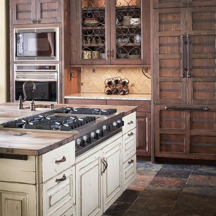 ξύλινη κουζίνα όμορφο σχέδιο κουζίνας ασυνήθιστο πλακάκια δαπέδου λειτουργικό νησί κουζίνας