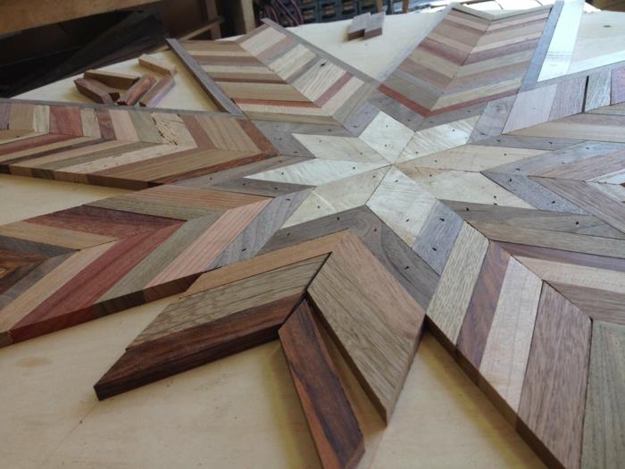 ξυλεία τέχνης συλλέγονται ξύλινα πηχάκια ξυλουργός φτιάχνοντας ξύλινο παζλ