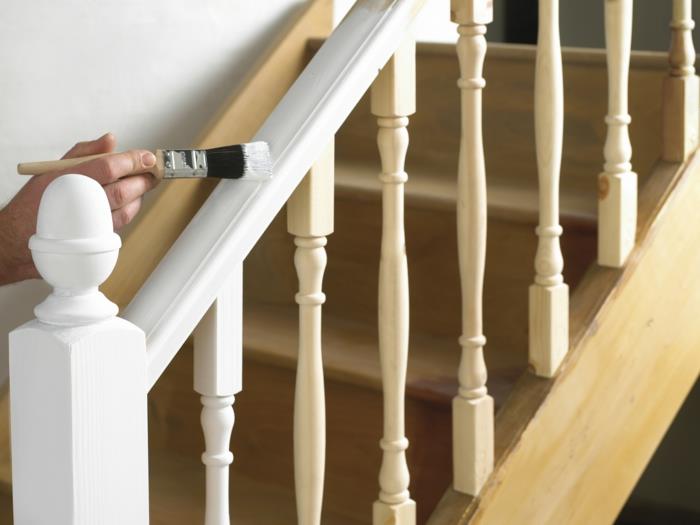 ξύλινα έπιπλα ξύλινες σκάλες φροντίδας λευκό χρώμα ξύλινο βερνίκι κάλυμμα