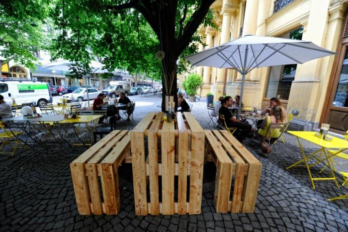 ξύλινες παλέτες diy έπιπλα κήπου από παλέτες τραπεζάκι παλετών ευρώ χτιστό πάγκο μόνοι σας