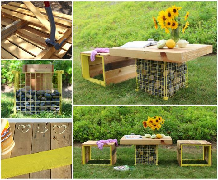 ξύλινες παλέτες DIY έπιπλα κήπου από παλέτες φτιάξτε μόνοι σας