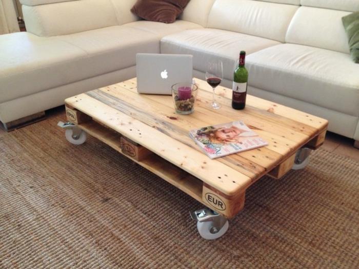 ξύλινες παλέτες diy ιδέες επίπλων ευρώ παλέτα τραπεζάκι σαλονιού φτιάξτε μόνοι σας