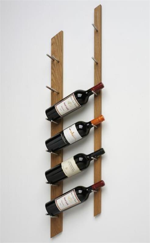ξύλινα πάνελ καρφιά ράφι κρασιού φτιάξτε μπουκάλια κρασιού αποθήκευσης κρασιού