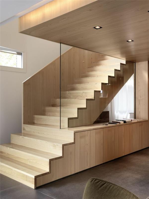 σκάλες σπιτιού ανακαινίζουν ασυνήθιστη ξύλινη σκάλα γυάλινο τζάμι