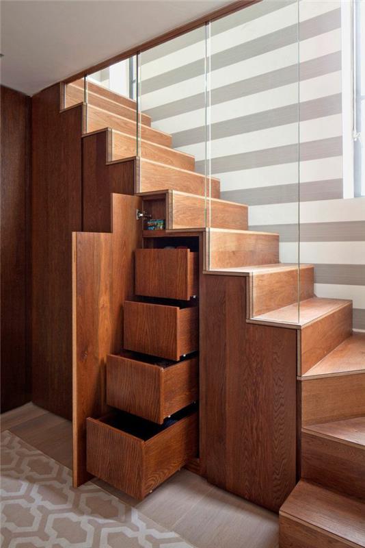 σκάλες εισόδου μοντέρνες ξύλινες σκάλες με αποθηκευτικό χώρο ξύλο ντουλάπας