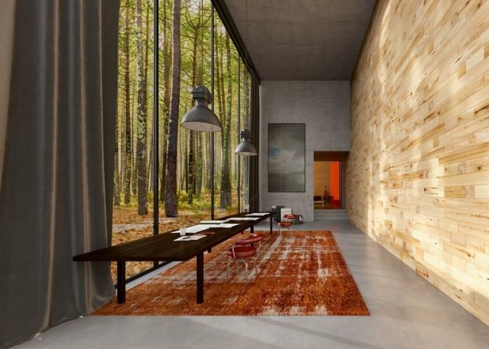 ιδέες κρεβατοκάμαρας από ξύλινη επένδυση τοίχων κοντά στη φύση