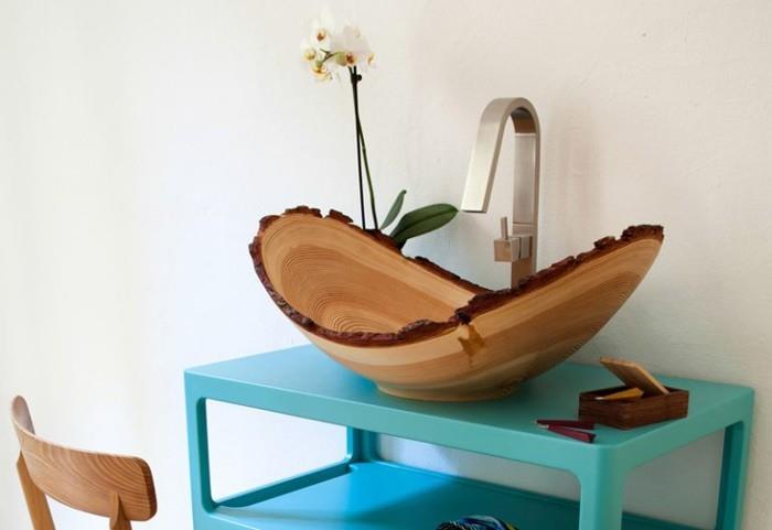 ξύλινο νιπτήρα λουτρό σχέδιο ξύλινη επιφάνεια φρέσκο ​​μοντέρνο μπάνιο