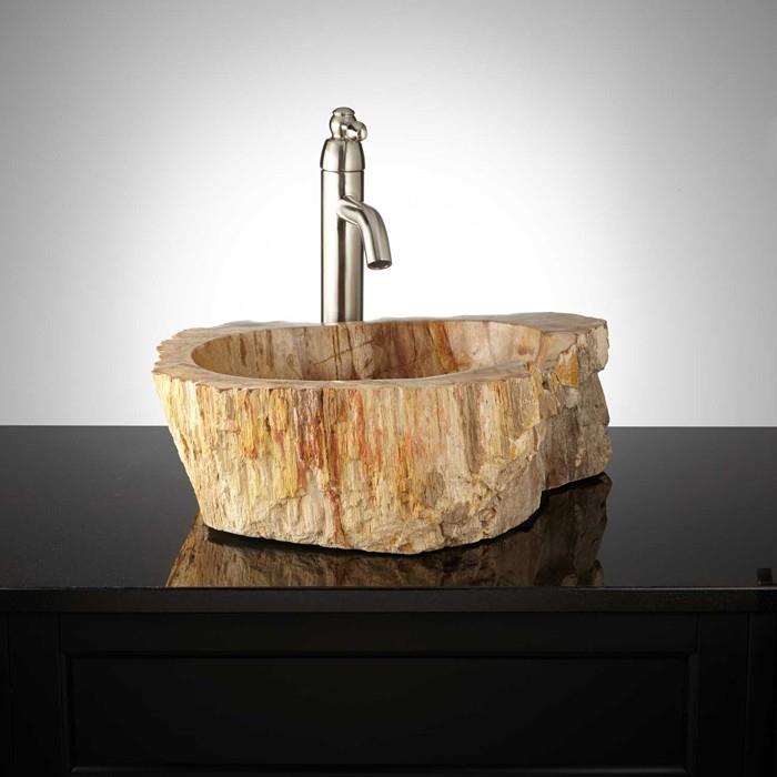 ξύλινο νιπτήρα μπάνιο σχεδιασμός ξύλινη επιφάνεια μοντέρνα