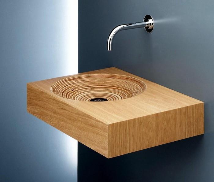 ξύλινος νιπτήρας σχεδιασμός μπάνιου μειωμένη ξύλινη επιφάνεια