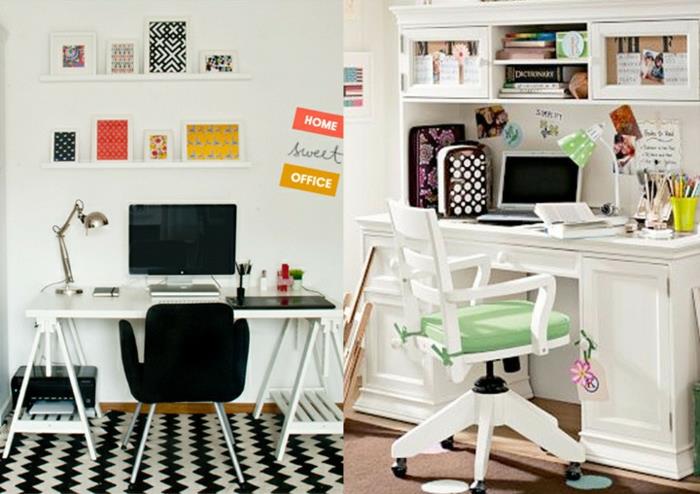 γραφείο σπιτιού επίπλωση γραφείου μελέτη λευκές καρέκλες γραφεία