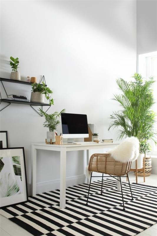 Επίπλωση γραφείου στο σπίτι με φυτά γραφείου