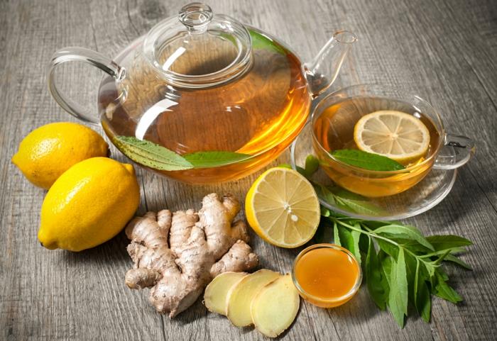 μέλι υγιεινό με τσάι κανέλα λεμόνι