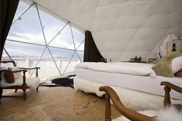 οικολογικό ξενοδοχείο igloo Άλπεις επιπλωμένη πολυθρόνα δέρμα προβάτου