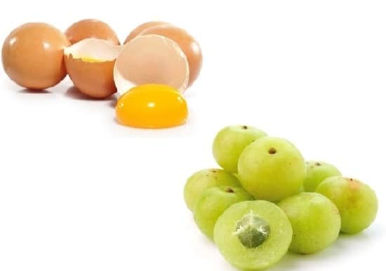 Yumurta ve Hint bektaşi üzümü (amla