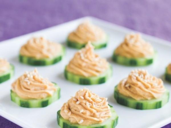 χούμους αγγούρι vegan συνταγές για δάχτυλα