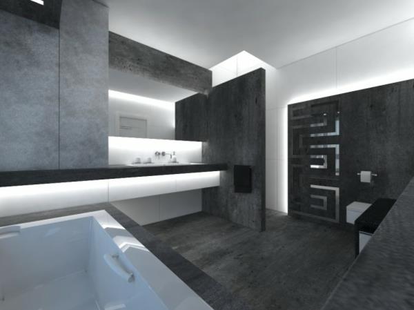 μπάνιο υγιεινή γραφίτη τοίχοι δάπεδο