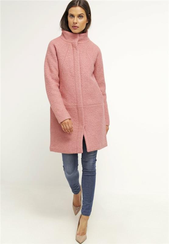 ichi udia ja χειμερινό παλτό γυναίκες ροζ