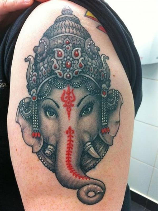 τατουάζ σχέδιο μπράτσας βασίλισσα ελέφαντα
