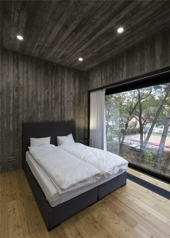 ιδέες για σχεδιασμό τοίχων ιδέες σαλόνι σαλόνι σκυρόδεμα εμφάνιση ξύλινο πάτωμα