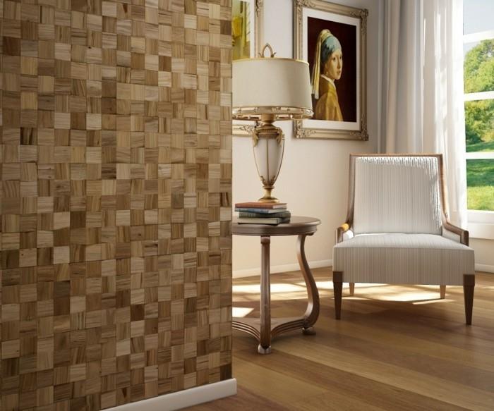 ιδέες για σχεδιασμό τοίχου σαλόνι ξύλινη εμφάνιση διακόσμηση τοίχου
