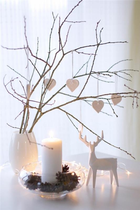 ιδέες για χριστουγεννιάτικη διακόσμηση δωματίου λευκό σπίτι