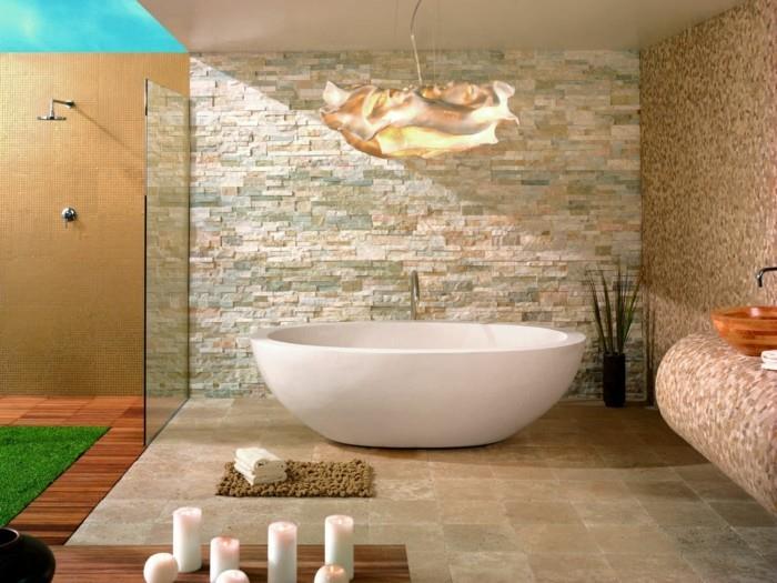 ιδέες σχεδιασμός τοίχου μπάνιο σχεδιασμός τοίχων ιδέες πέτρες μπανιέρα
