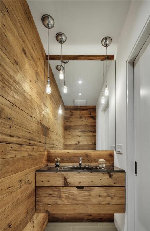 ιδέες για ρουστίκ ξύλινους τοίχους επένδυση τοίχου μπάνιου με ξύλο