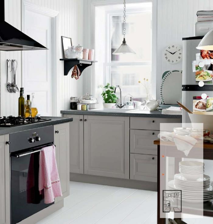 κουζίνες ikea μοντέρνα 2015 ανοιχτό γκρι χρώμα ντουλάπια ντουλάπια κουζίνας
