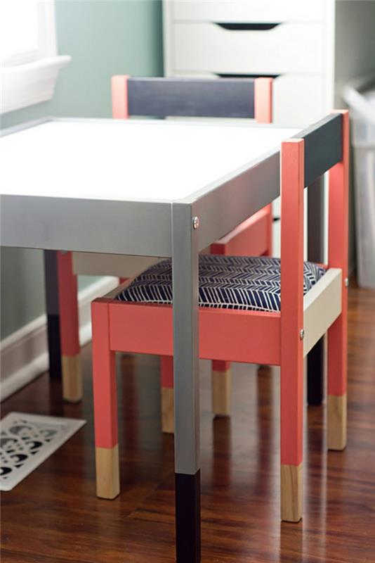 έπιπλα ikea επίπλωση επιπλώσεων ιδέες diy ιδέες πολύχρωμες καρέκλες ζωγραφικής τραπεζιού