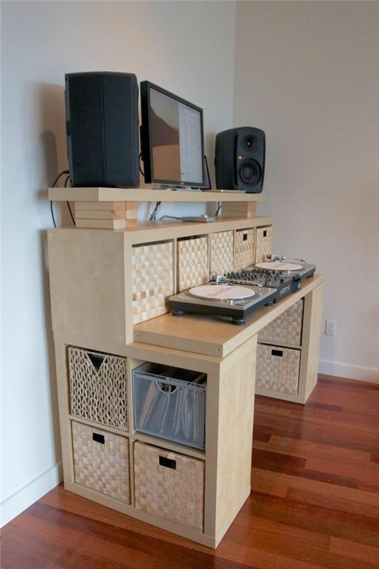 ikea ράφι kallax ντουλάπα βινυλίου δίσκοι dj