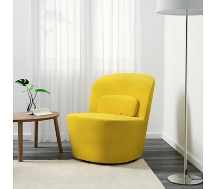 ikea lounge καρέκλα λεμόνι κίτρινη περιστρεφόμενη καρέκλα sandbacka κίτρινη Στοκχόλμη