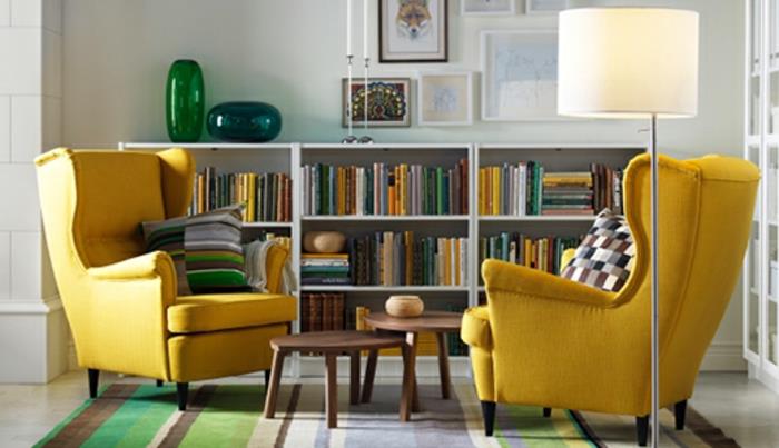 πολυθρόνα ikea καρέκλα πτέρυγα έπιπλα σαλονιού από μουστάρδα