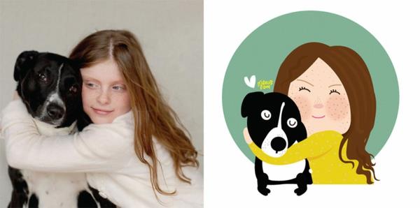 παιδική φωτογραφία μεγάλο σκυλί κορίτσι μακριά μαλλιά
