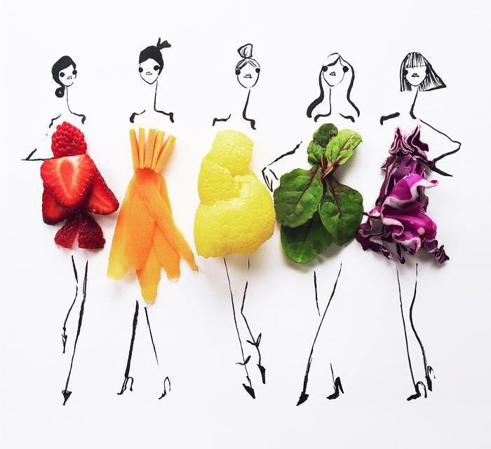 εικονογράφος ήθελε εικονογραφήσεις μόδας Gretchen Roehrs με λαχανικά