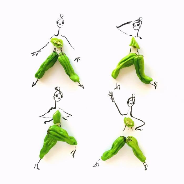 εικονογράφοι Gretchen Roehrs εικονογραφήσεις μόδας φασόλια πράσινο παντελόνι
