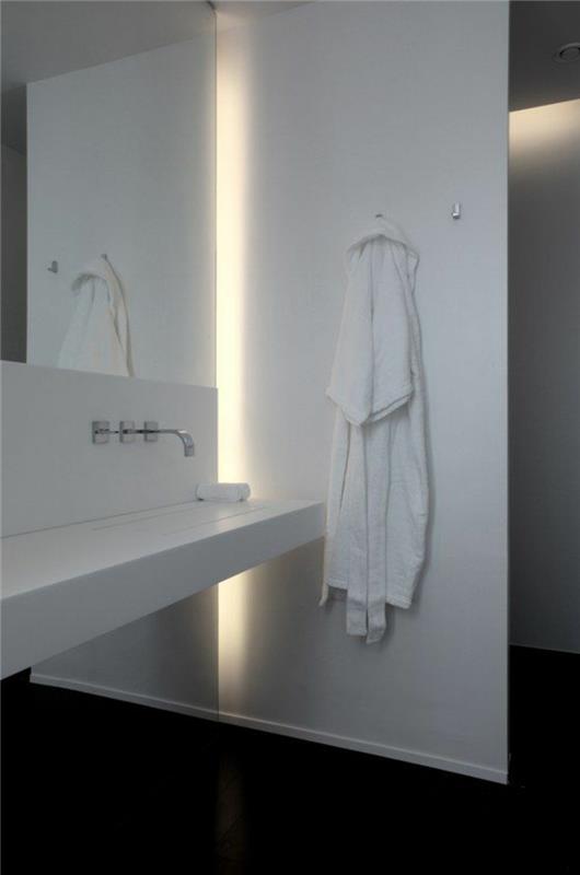 ιδέες σχεδιασμού μπάνιου έμμεσου φωτισμού τοίχου