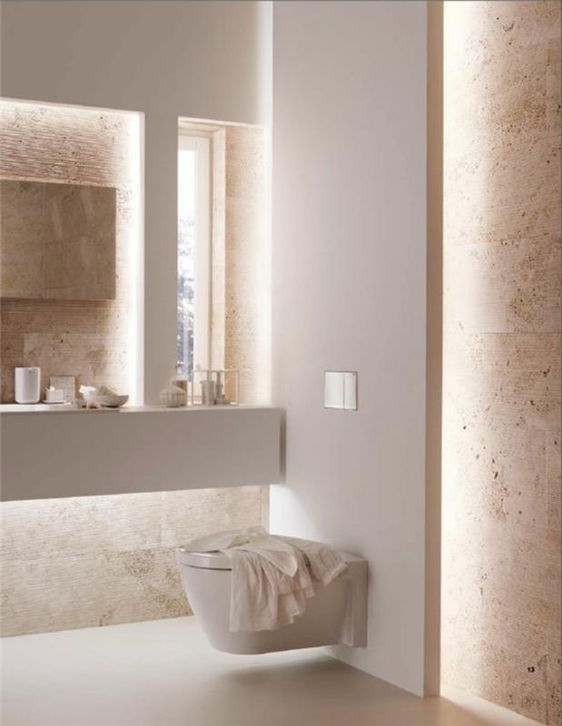 έμμεσος φωτισμός led σύγχρονες ιδέες εσωτερικού σχεδιασμού μπάνιου