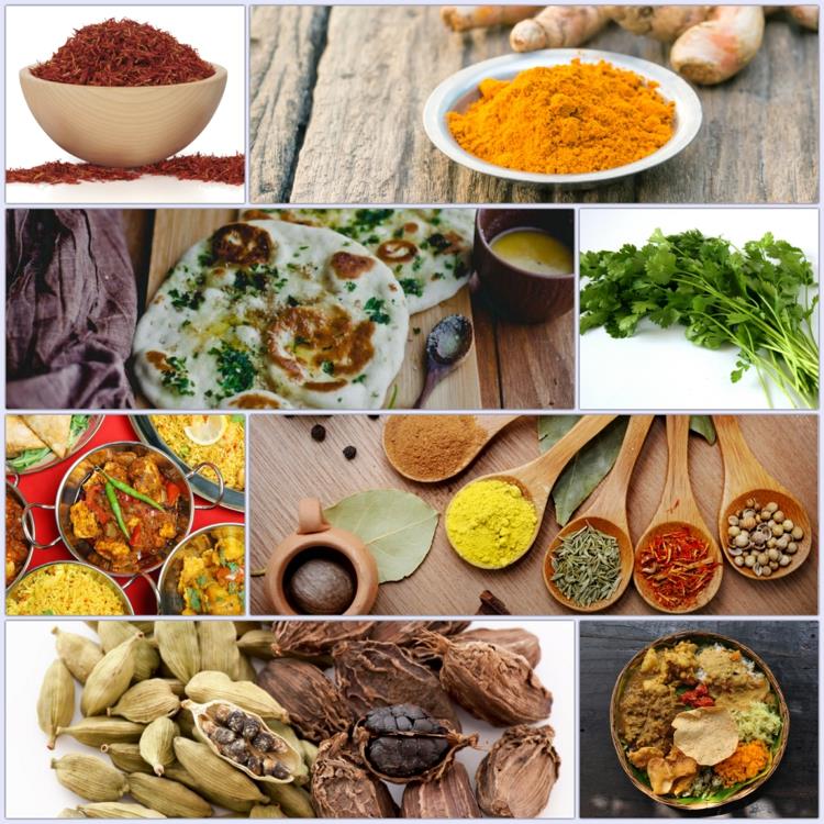 ινδικά μπαχαρικά λίστα ινδικών συνταγών φαγητού