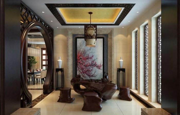 εσωτερική διακόσμηση επιπλωμένα παραδείγματα ζωντανές ιδέες deco ιδέες δωμάτιο τσαγιού της Κίνας