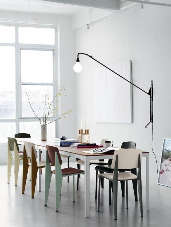ιδέες εσωτερικού σχεδιασμού έπιπλα τραπεζαρία καρέκλες παστέλ χρώματα