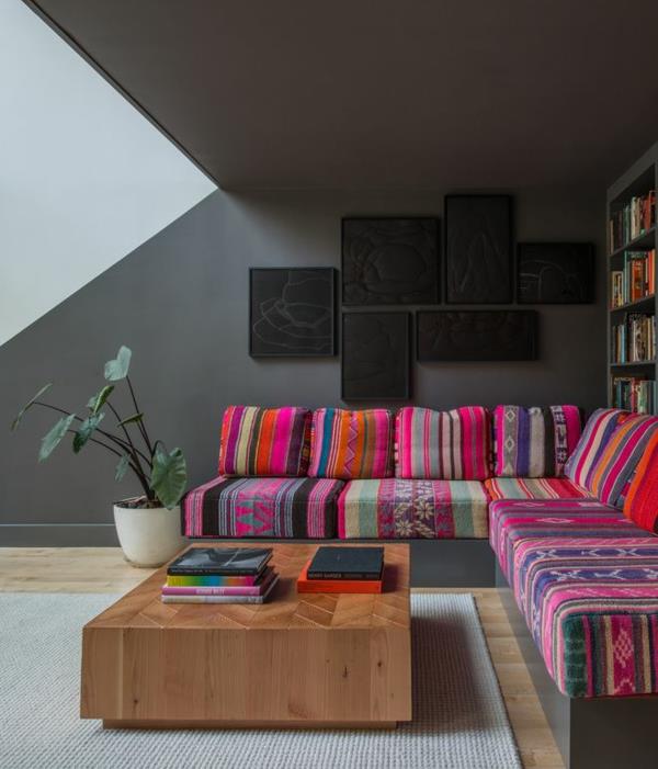 εσωτερική διακόσμηση μεξικάνικη διακόσμηση καναπές σαλονιού