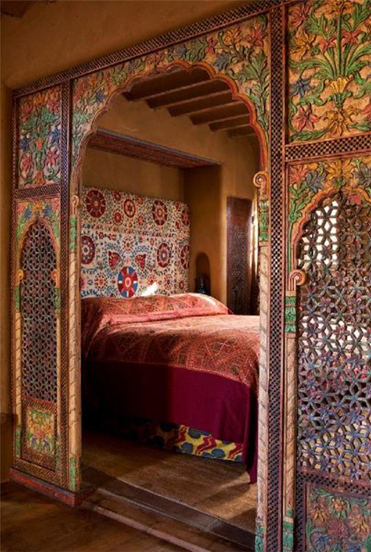 ανατολίτικο υπνοδωμάτιο μαροκινό κρεβάτι